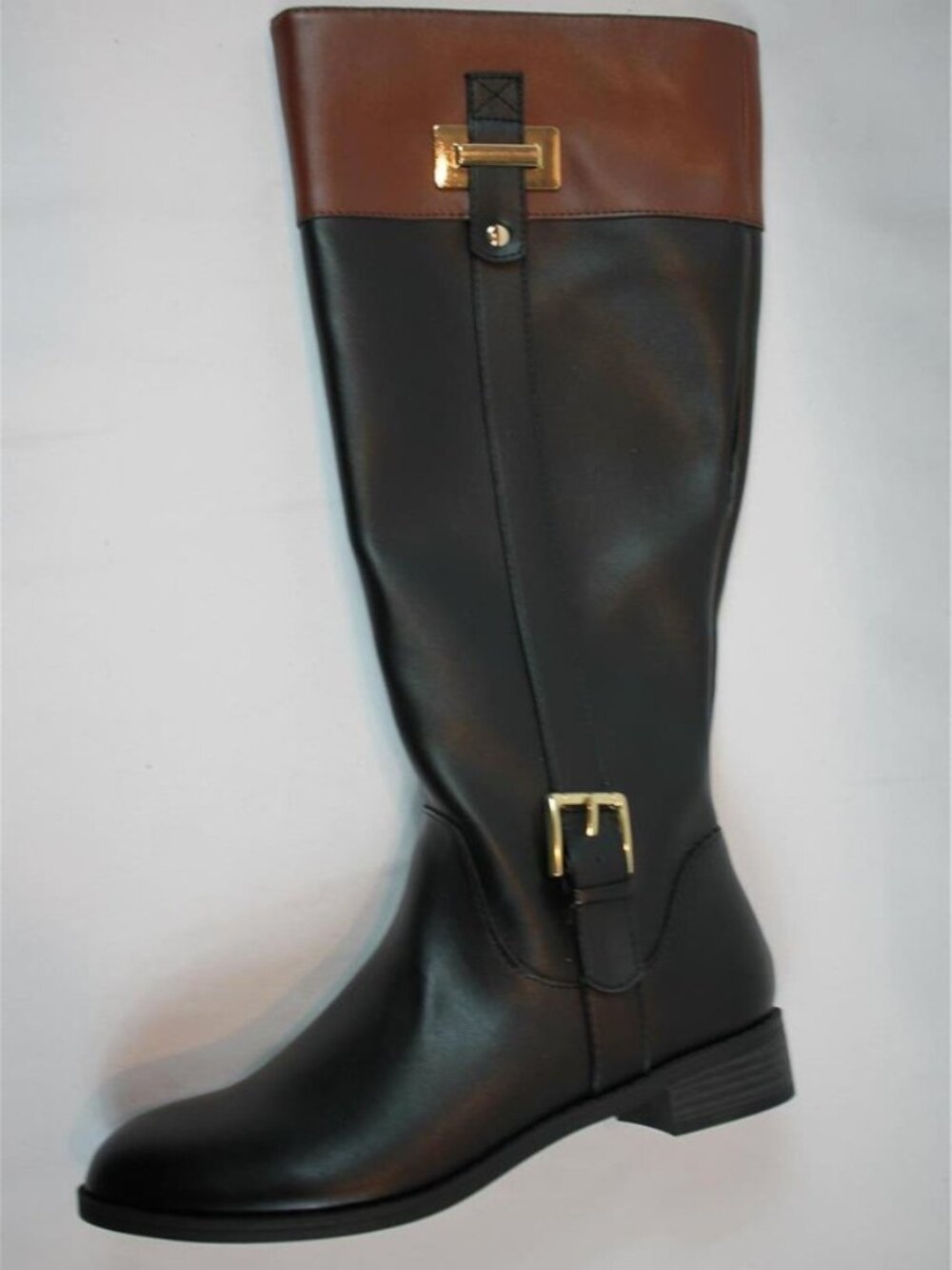 Karen Scott Brown Black Faux Leather  knee high boots size 6M